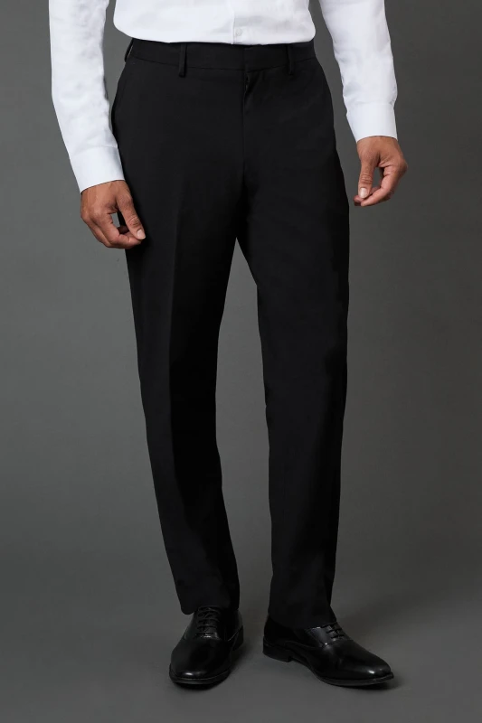 Image of Burton Mens Black Tailored Fit Essential Suit Trousers Black 30S Male BBB03938