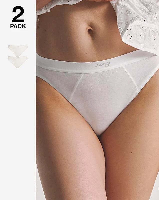 Image of Sloggi Sloggi Ever Ease 2Pack Tai Knicker White White - sloggi - Size: XXL White Female XXL BJ67105