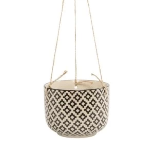 Image of Sass & Belle Black Geo Tahlia Hanging Planter