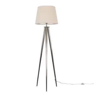 Image of Nero Floor Lamp with XL Beige Aspen Shade
