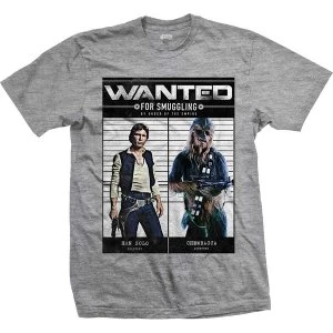 Image of Star Wars - Wanted Smugglers Unisex Small T-Shirt - Grey