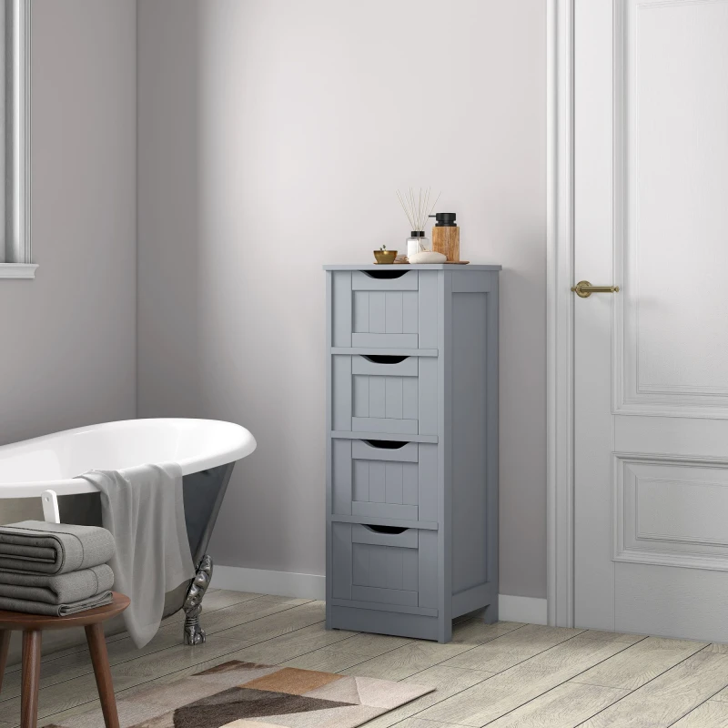 Image of Mcc Direct 4 Drawer Bathroom Storage Unit Toby Grey TOBYGREY