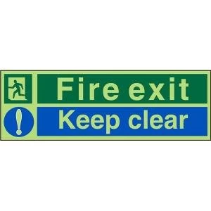 Image of Stewart Superior PSP126SRP Screw Plastic Sign 150x450 Fire Exit