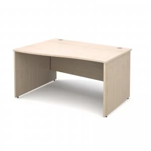 Image of Maestro 25 PL Left Hand Wave Desk 1400mm - Maple Panel Leg Design