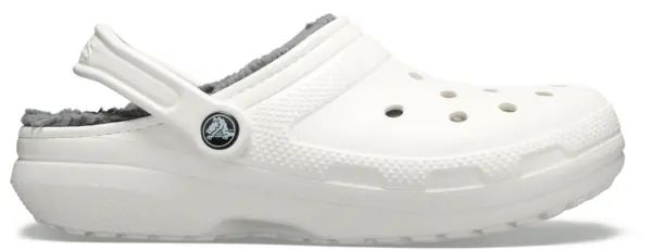 Image of Crocs Unisex Classic Lined Clogs White / Grey W9/M8