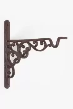 Image of Brown Cast Iron Small Parisian Style Hanging Basket Hook