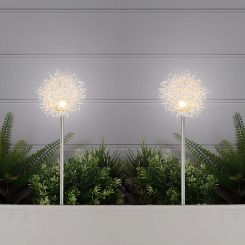Image of Streetwize Pack of 2 Solar Dandelion Stake Lights White unisex Pack of 2