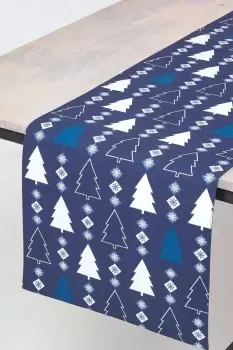 Image of Blue Winterland Christmas Table Runner 35 x 250 cm