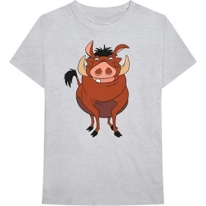 Image of Disney - Lion King - Pumbaa Pose Unisex Medium T-Shirt - Grey