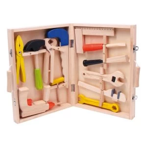 Image of LEGLER Small Foot Childrens Toy Toolbox, 13 Piece Wooden Tool Kit