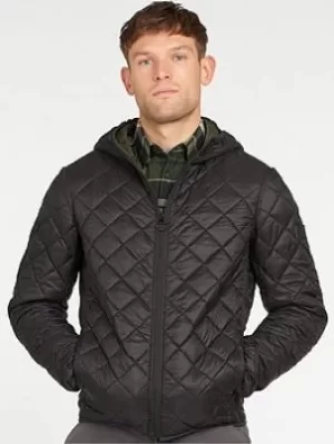 Image of Barbour Hooded Quilt, Black Size M Men