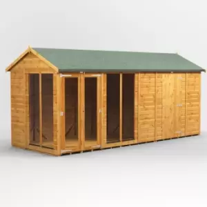 Image of 16x6 Power Apex Summerhouse Combi Building including 6ft Side Store