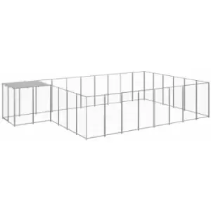 Image of Dog Kennel Silver 15.73 m² Steel vidaXL - Silver
