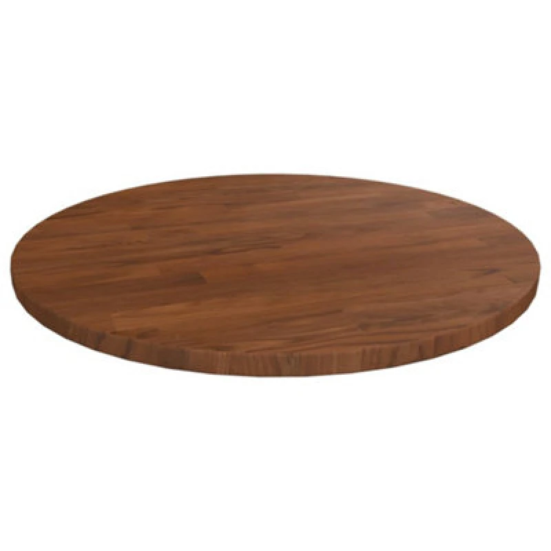Image of Vidaxl Round Table Top Dark Brown 40X1.5cm Treated Solid Wood Oak