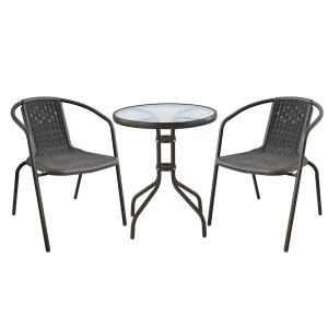 Image of Robert Dyas Monaco 2-Seater Metal Garden Patio Bistro Set