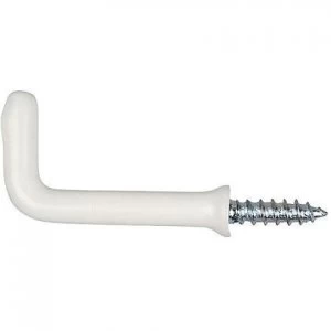 Image of Wickes Square Cup Screwed Hook - White Pack of 4