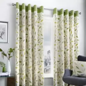 Image of Fusion Beechwood Green Eyelet Curtains Green