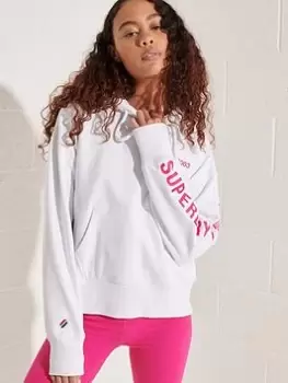 Image of Superdry Corporate Logo Brights Hoodie - White, Size 14, Women