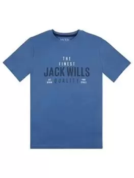 Image of Jack Wills Boys Finest Quality T Shirt - True Navy, Size 7-8 Years