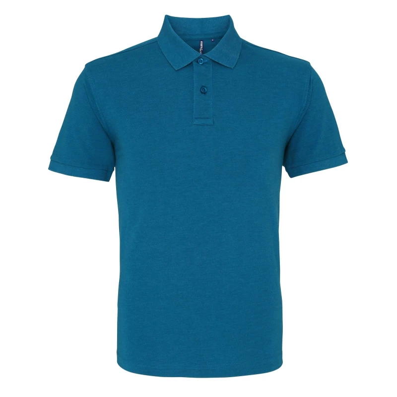 Image of Asquith & Fox Mens Plain Short Sleeve Polo Shirt in Teal Size: Small Teal Male S