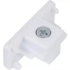 Image of Commercial Track Light Dead End Connector - Single Circuit White ABS Rail System