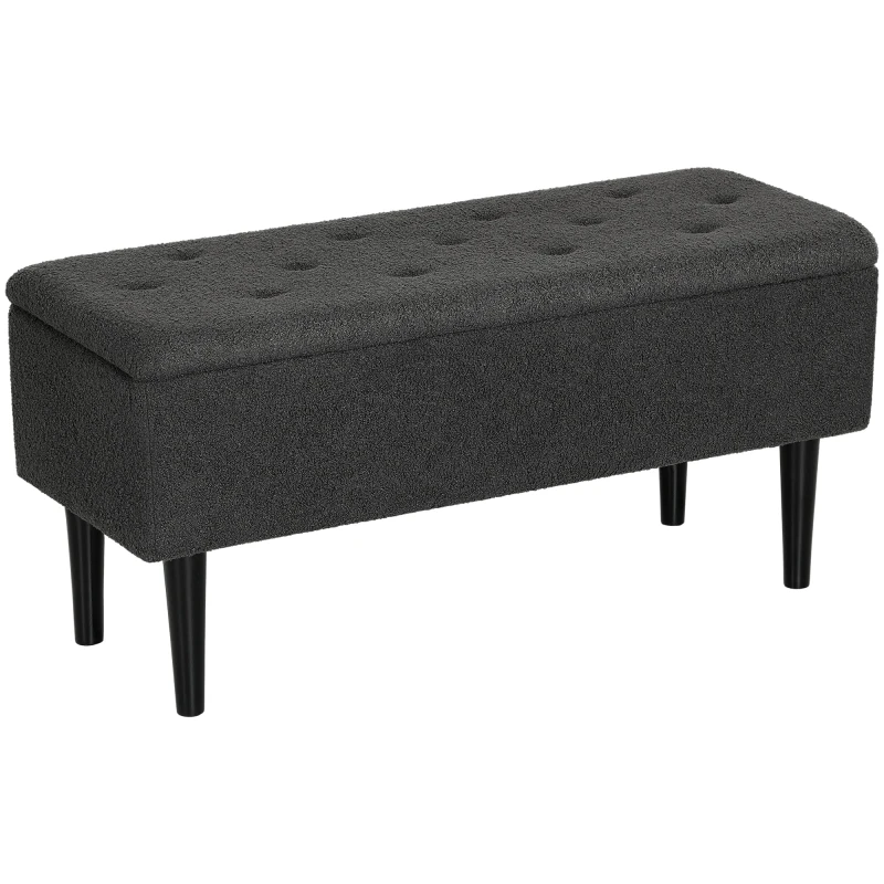 Image of HOMCOM 15" Ottoman Storage Box With 47L Storage Capacity - Dark Grey TJ Hughes 5061025082131