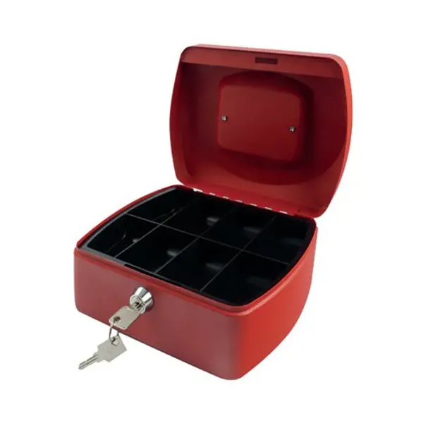 Image of Q-Connect Q-Connect Cash Box 8" Red KF04249 KF04249