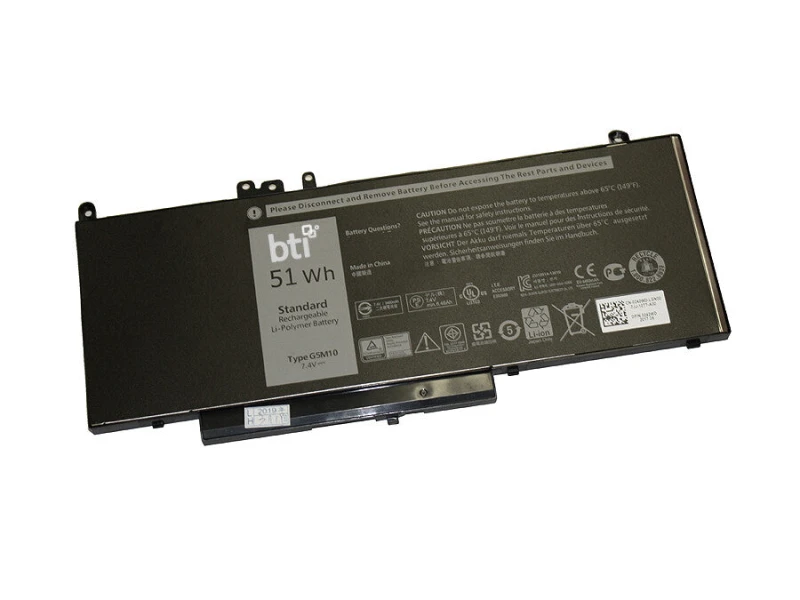 Image of BTI BTI 0G5M10 compatible 51Wh 4-cell battery for Dell Latitude E5450 E5550 0G5M10-BTI
