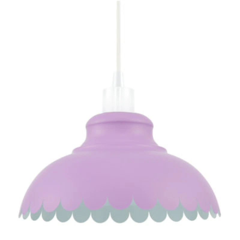 Image of Happy Homewares Industrial And Modern Petal Design Soft Lilac Metal Ceiling Pendant Light Shade