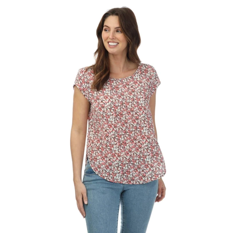 Image of Only Vic Short Sleeve Floral Top - Black 8