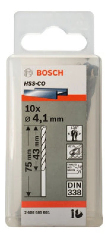 Image of Bosch PRO HSS-Co Cobalt Drill Bit Diameter: 4.1mm