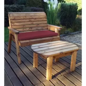 Image of Charles Taylor Deluxe Bench Set with Cushion, Burgundy