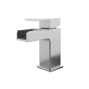 Image of Chrome Mono Waterfall Basin Mixer Tap - Quadra