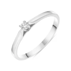 Image of 18ct White Gold Diamond Round Brilliant Cut Solitaire Ring
