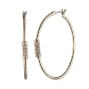 Image of Ladies Lauren Ralph Lauren Base metal Pave Hoop
