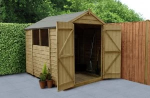 Image of Forest Wooden 8 x 6ft Overlap Double Door Apex Shed
