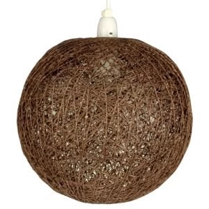 Image of Abaca Chocolate Twine Ball Pendant Light Shade D280mm