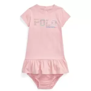 Image of Polo Ralph Lauren Polo Ralph Lauren Logo Frill Dress Infant Girls - Pink