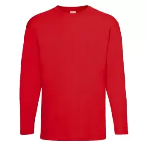 Image of Mens Value Long Sleeve Casual T-Shirt (Medium) (Bright Red)