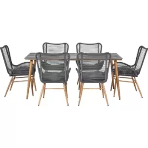 Image of Pacific Camberwell 6 Seater Dining Set - Grey