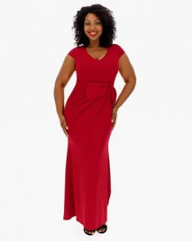 Image of Quiz Curve Red Wrap Maxi Dress