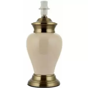 Image of Traditional Table Lamp Light Cream & Antique Brass Base Only Classic Sideboard