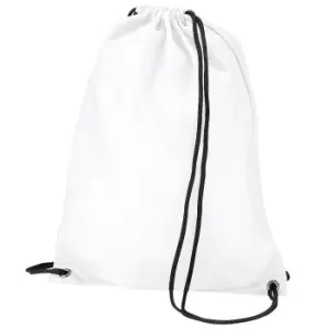 Image of BagBase Budget Water Resistant Sports Gymsac Drawstring Bag (11 Litres) (One Size) (White)