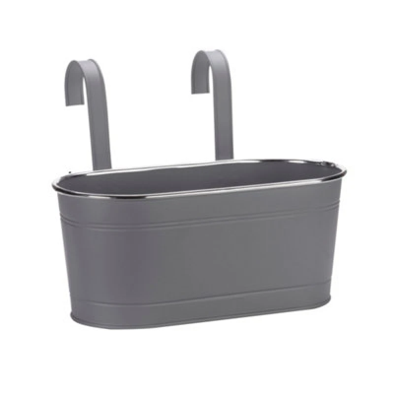 Image of Smart Garden Hanging 5L Slate Metal Oval Planter (H)25.5Cm (W)33Cm (D)16.5Cm