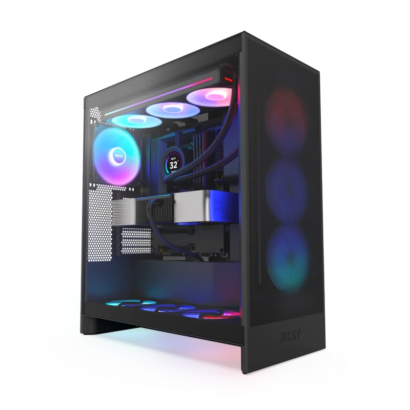 Image of NZXT H7 Flow RGB Edition ATX Mid Tower Case - Black - CM-H72FB-R1