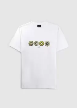 Image of Paul Smith Mens Reg Fit T-Shirt Wheels In White