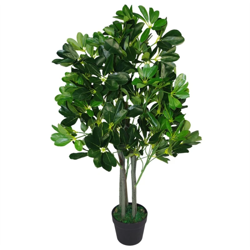 Image of Leaf Design 95cm Umbrella Tree Dark Green Artificial Ficus Plant
