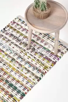 Image of Handwoven Multi Coloured Cotton Chindi Hall Runner, 66 x 200 cm