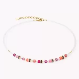 Image of Coeur De Lion Graduated GEOCUBE Necklace Gold Magenta Pink