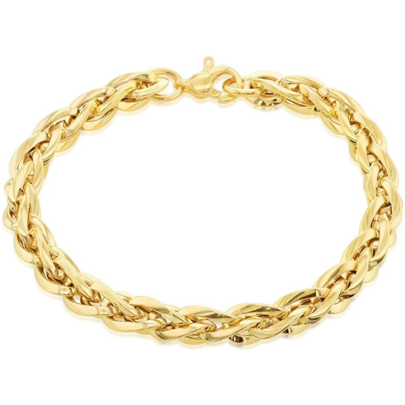 Image of Be You 9ct Gold Woven Link Bracelet Yellow Gold female 7.5in